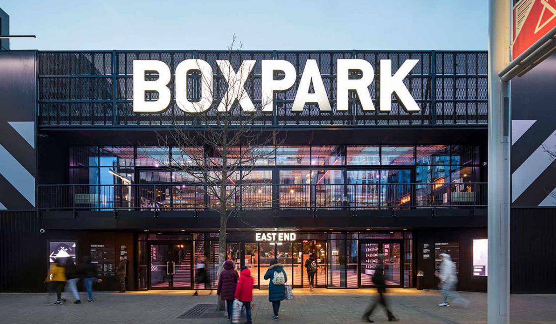 Boxpark facade small retailers